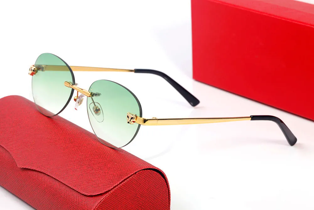 Zonnebril voor Dames Heren mode Luipaard hoofd krasbestendig Metaal Ronde brillen accessoires stralingsbescherming frame eenvoudig top h207D