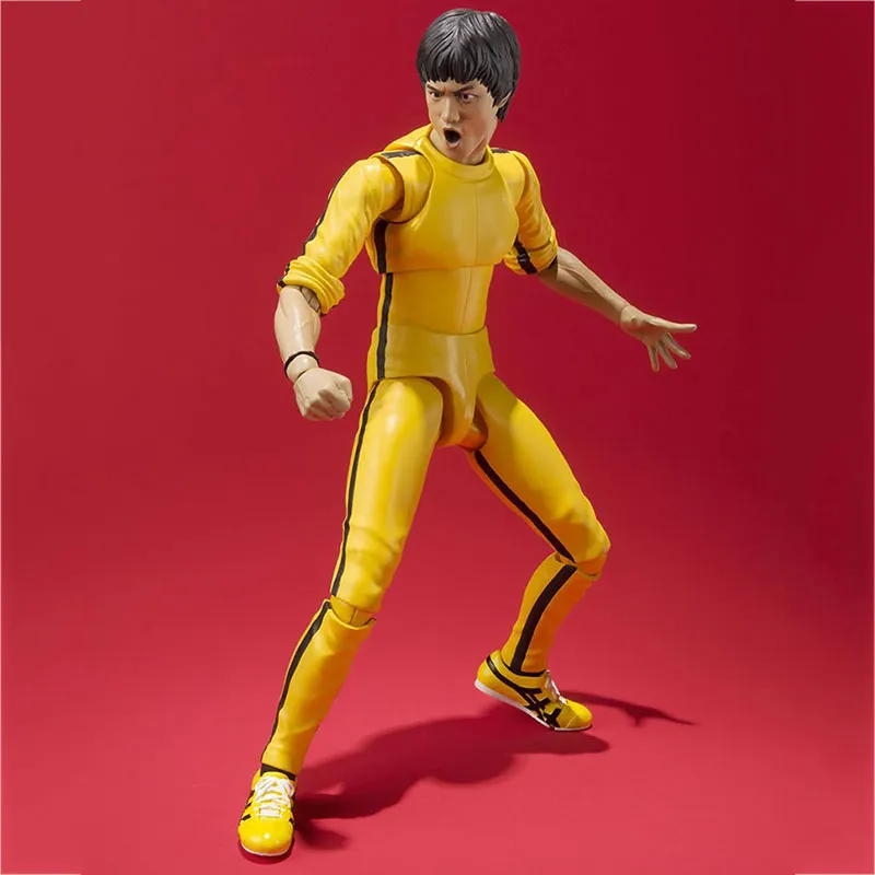 Bruce Lee Action Figuur Toys PVC Collection 75th Anniversary Edition Yellow Desmodel Decoratie Geschenken voor kinderen Li Xiaolong6932656