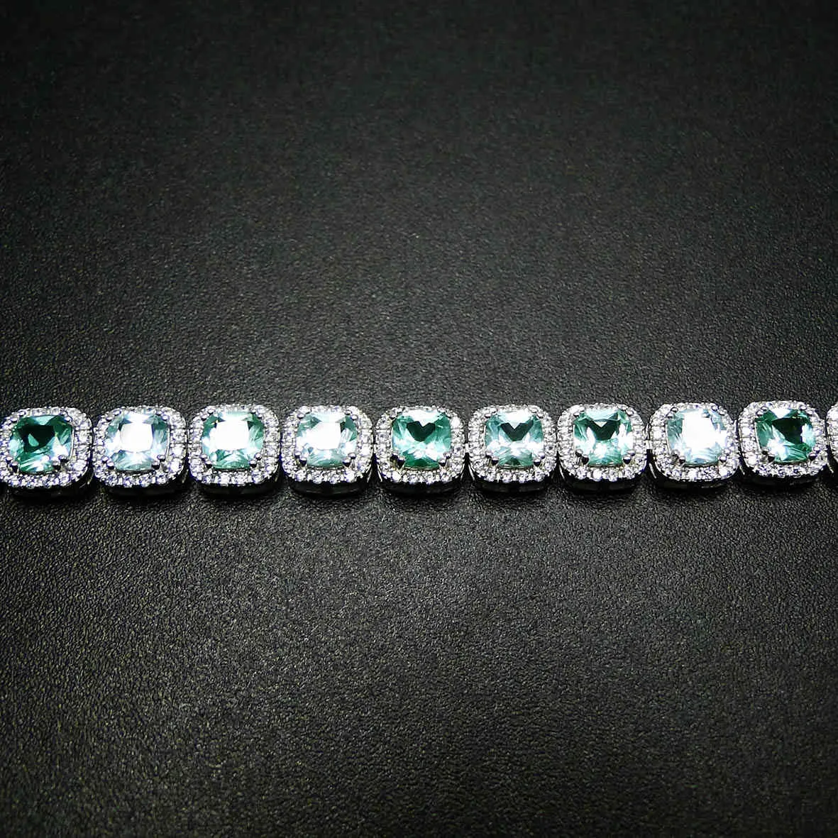 100 925 Sterling Silver Armband Tanzanite Green Spinel 5mm Stone Women Armband för gåva 2105248833659