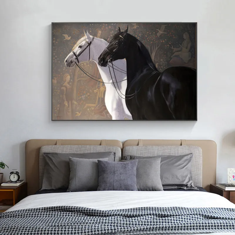 Арабские лошади плакаты холст живопись животных принты старинные настенные картины для гостиной домашнего декора крытый оформление