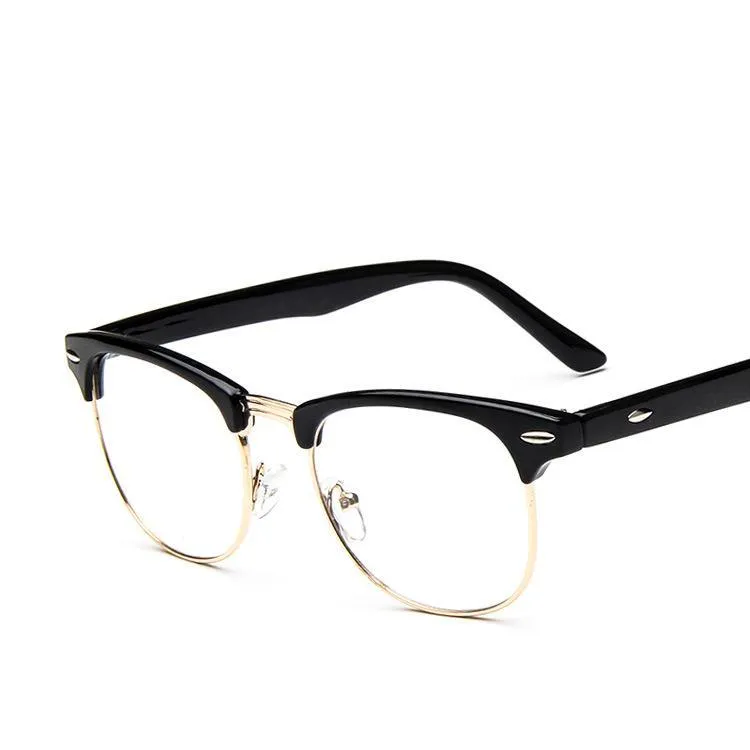 男性用ガラスフレームレトロ2021ブランド韓国スタイルのメタル眼鏡男性女性ハーフラウンドビンテージフレームグラスファッションサングラス312b