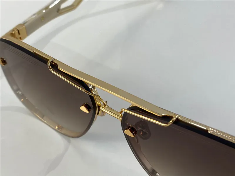 トップマンファッションデザインサングラスキングIIスクエアレンズKゴールドフレームハイエンド寛大なスタイル屋外UV400保護メガネ239N