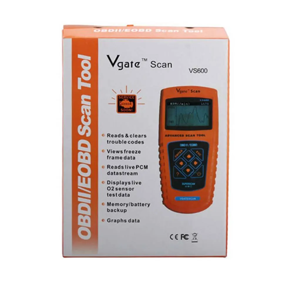 VGATE SCANNER VS600 VA G OBD2 EOBDユニバーサルカー診断ツールVGATE VS-600 VS 600 OBD 2自動車自動診断スキャナー