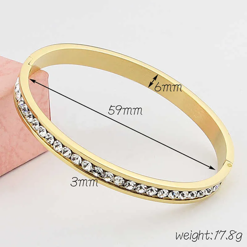 4mm super flash rodada pulseira de cristal moda mulher simples All-match titanium fivela de aço pulseira preço atacado Q0719