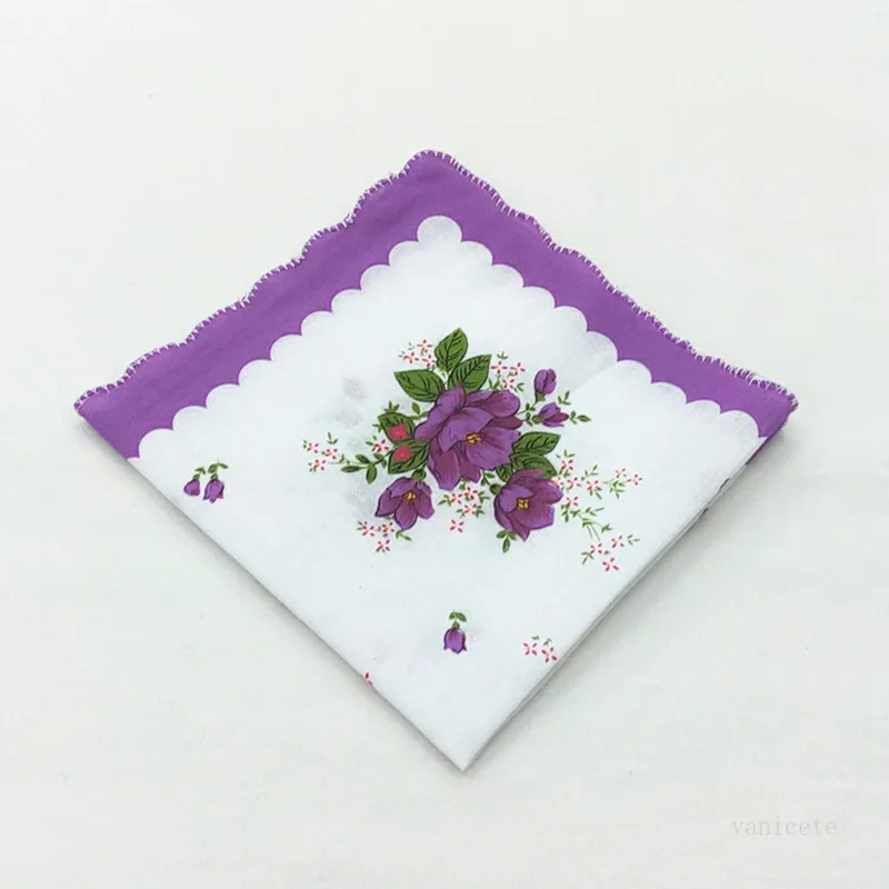 손수건 색깔 초승달 인쇄 면화 꽃 hankie 꽃 수 놓은 손수건 다채로운 포켓 타월 t2i51788