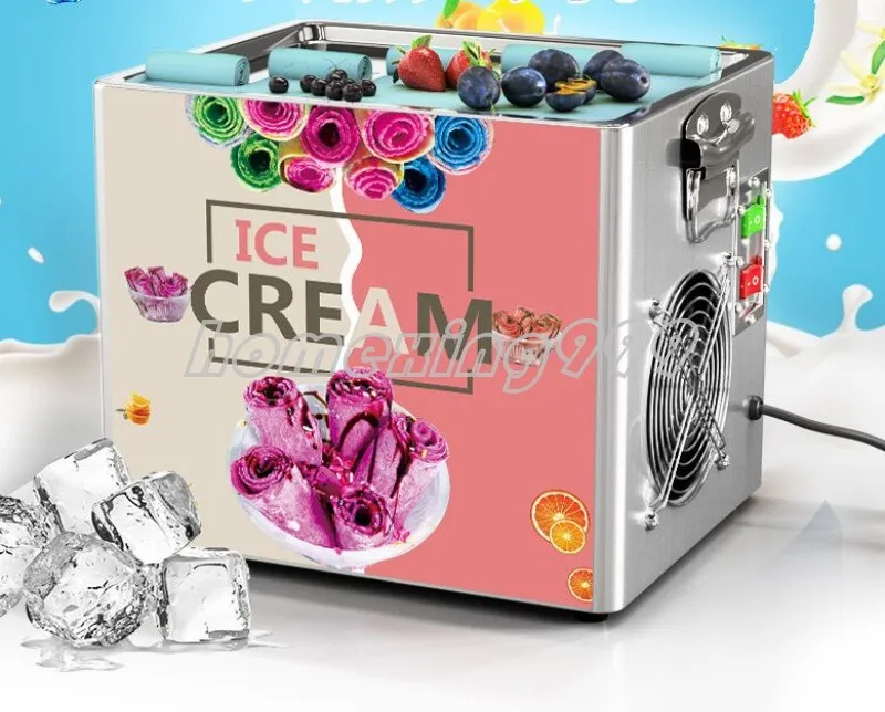 タイの炒め物アイスクリームツールロールマシン電気2871の小さな揚げヨーグルト