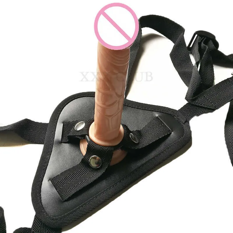 Thierry 2 peças cinta lésbica em mini calcinha vibrador cinta arnês flexível dong pênis realista brinquedos sexuais para mulheres produtos 2110184519800