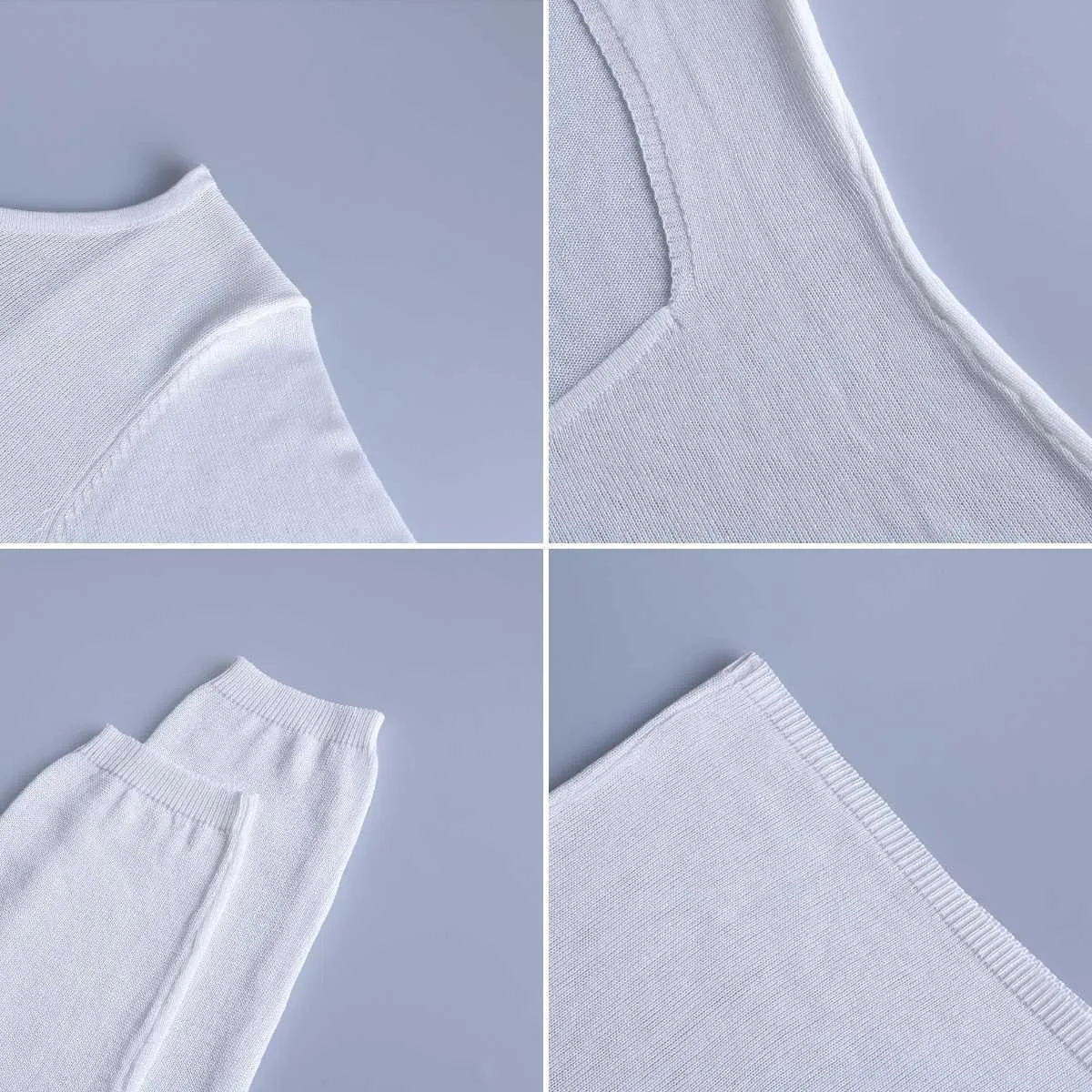 Ön Kumaş Çıplak Geri Bkz. Elbise Uzun Kollu Örme Beyaz Plaj Seksi O Boyun 2021 Yaz Parti Mini Sıska Elbise Kadın Y0706