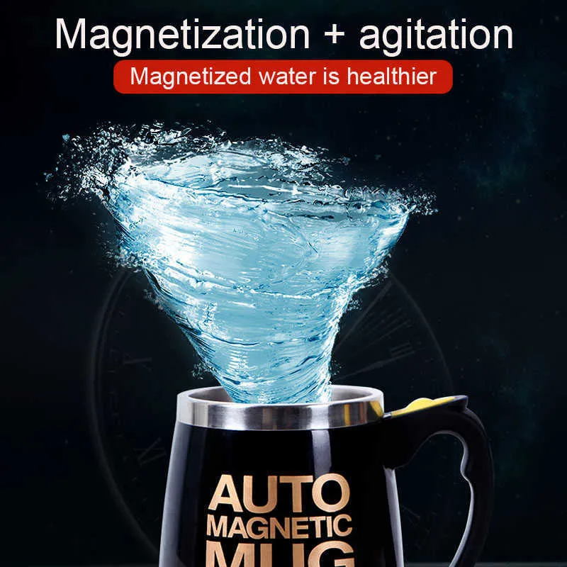 Tazza magnetica ricaricabile automatica automatica ricaricabile tramite USB Miscelatore intelligente elettrico creativo Tazza caffè e latte Bottiglia d'acqua 210804