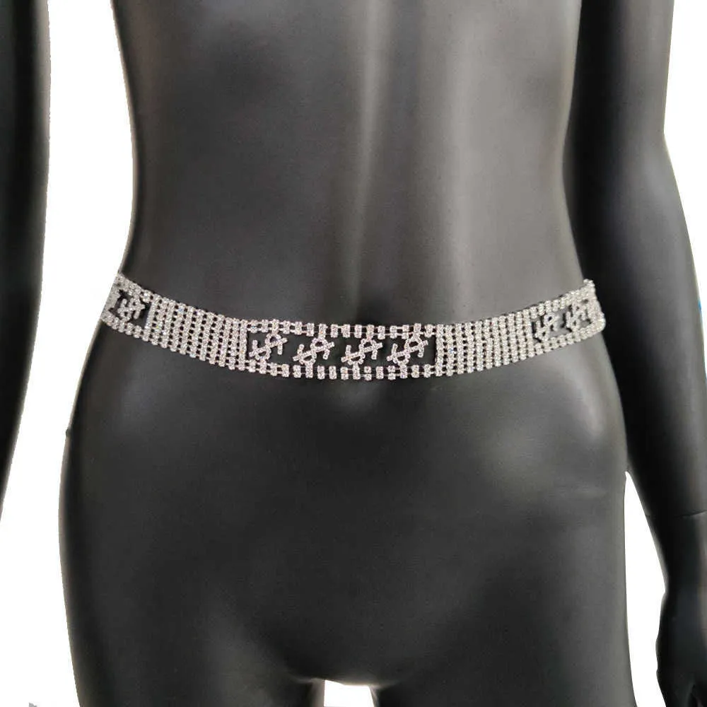 Stonefans Cintura da donna con strass regolabile in cristallo regolabile con dollari di strass incorporati multistrato