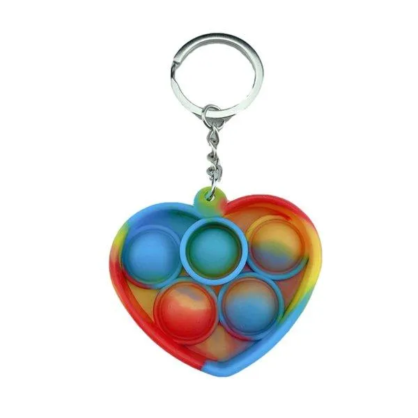 Porte-clés Simple Dimple Fidget Toys Pousser Bulle Jouet Sensoriel Coloré Lumineux Doux Squishy Antistress Porte-clés Pendentif