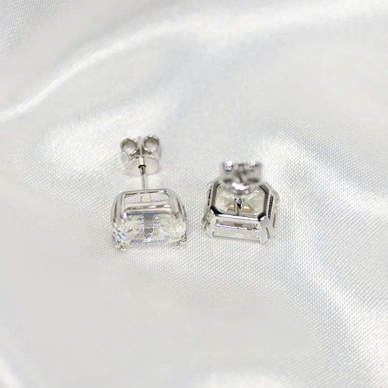 OEVAS 100% 925 boucles d'oreilles en argent sterling pour femmes scintillantes 8 * 10mm diamant à haute teneur en carbone fête de mariage bijoux fins en gros 220211