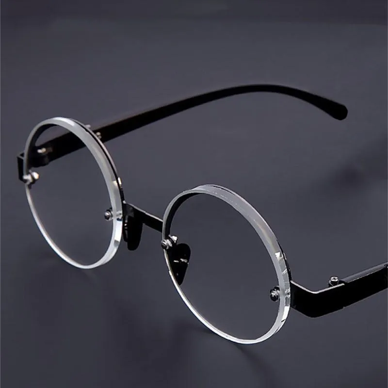 Zonnebrillen retro ronde anti-vete leesbril vrouwen mannen thee Clear Lens Glass Presbyopia Frame Diopter 1 0-4 0268A