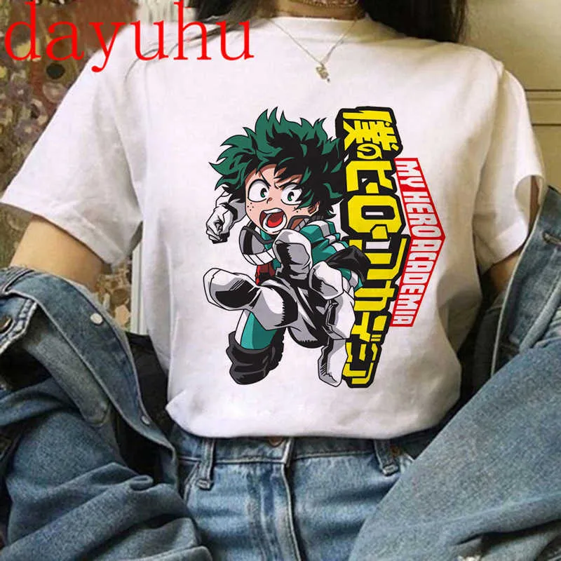 My Hero Academia Men T Shirt Tshirt 90s Anime Boku No Hero Academia Himiko Toga t-shirt Graphic Kawaii Tops Tees Male Fashion X0621