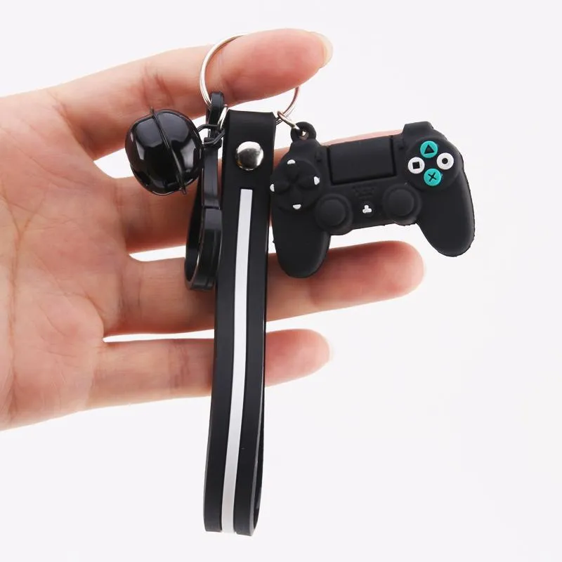 Keychains Creative Video Game Handle Keychain Simulation Joystick Model Key Chain Ring Pendant Men Women Par Holder Trinket Gif2908