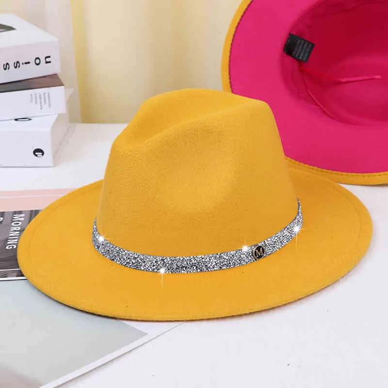 diamond band fedora jazz Unisex fashion s for women and men church star rock fedoras hat