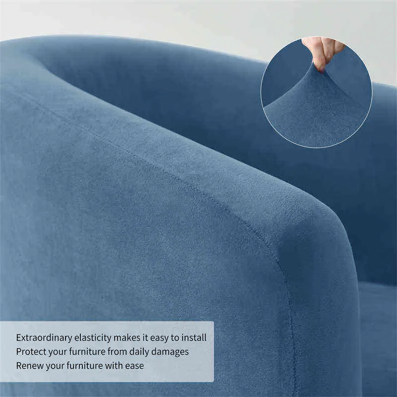 Fritid sammet klubb Badkar fåtöljer stol täcker stretch soffa slipcover avtagbar soffa soffa täcker bar räknare fast färg 211102