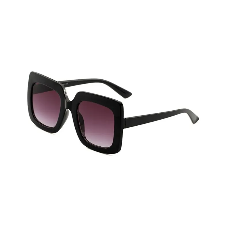 Mode veelkleurige dames zonnebril retro vierkante oversized zonnebril uv-bescherming groot frame grappige streep brillen met box234a