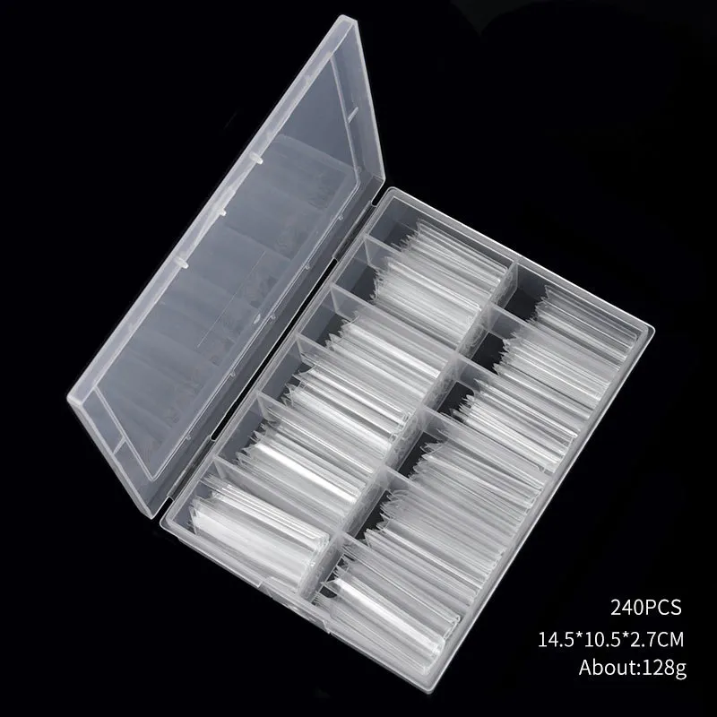 240 stks / set C Type Lange Nep Nail Accessoires DIY Art Decoratie 2021 Nieuwe Franse valse nagels Tips voor extensie