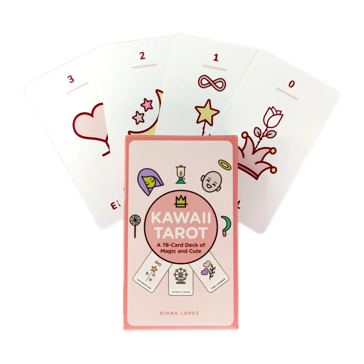 Kawaii Tarot Cards Mystical Guidance Divination Entertainment Party Jeu de société Prend en charge la vente en gros 78 feuilles / boîte