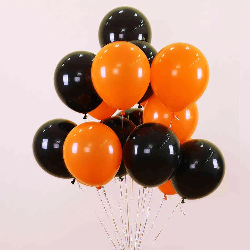 72 stks witte oogbol zwart oranje halloween decor ballon garland boog bat spider skeleton folie ballonnen halloween feestartikelen 211216