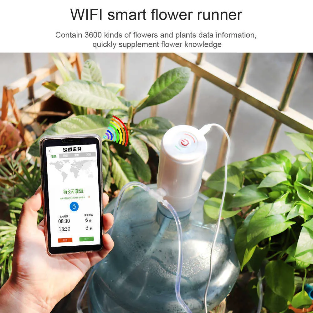 Dispositif d'arrosage de contrôle WiFi à distance Contrôle de téléphone portable multifonctionnel Dispositif d'arrosage de synchronisation USB pour l'eau des plantes de jardin 210610