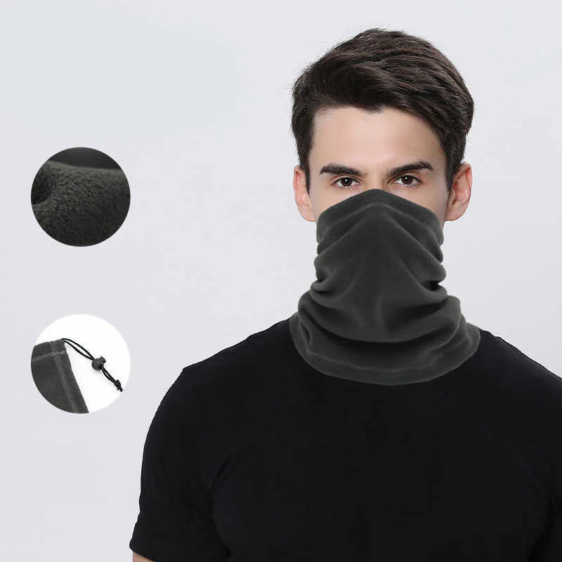 Hiver Multi-Fonction Collier Hommes Femmes Foulards Chaud Polaire Masque Visage Cache-Cou Vélo Sports De Plein Air Thermique Demi Masque Y1020