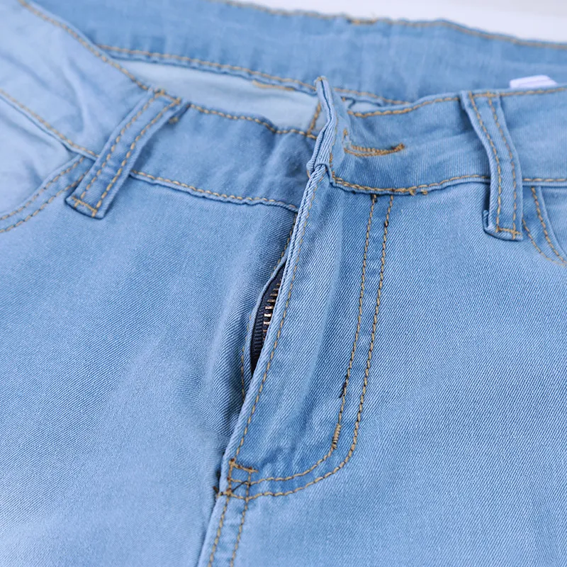 Plus taille 3xl Jean skinny élastique sage élastique jean haut de taille lavé pantalon de crayon de jean décontracté jeans dame