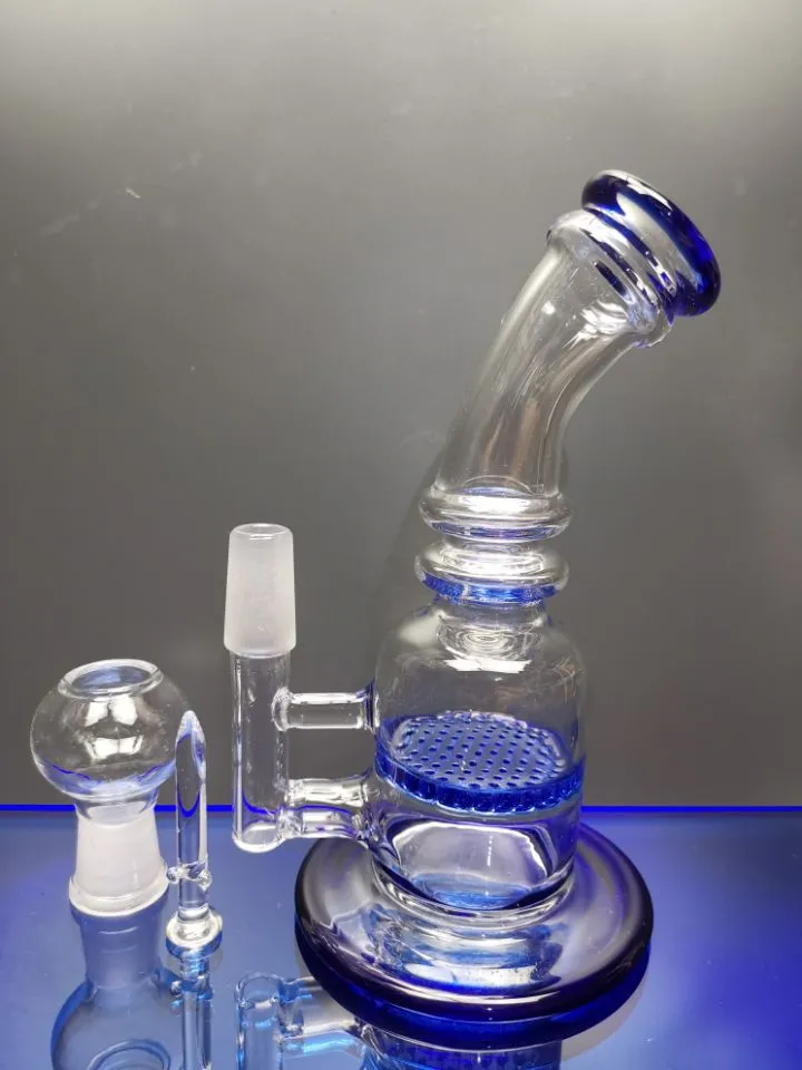 Petites plates-formes pétrolières dab narguilés épais percolateur en nid d'abeille bong en verre 14.4mm conduites d'eau communes avec clou dôme cheechshop