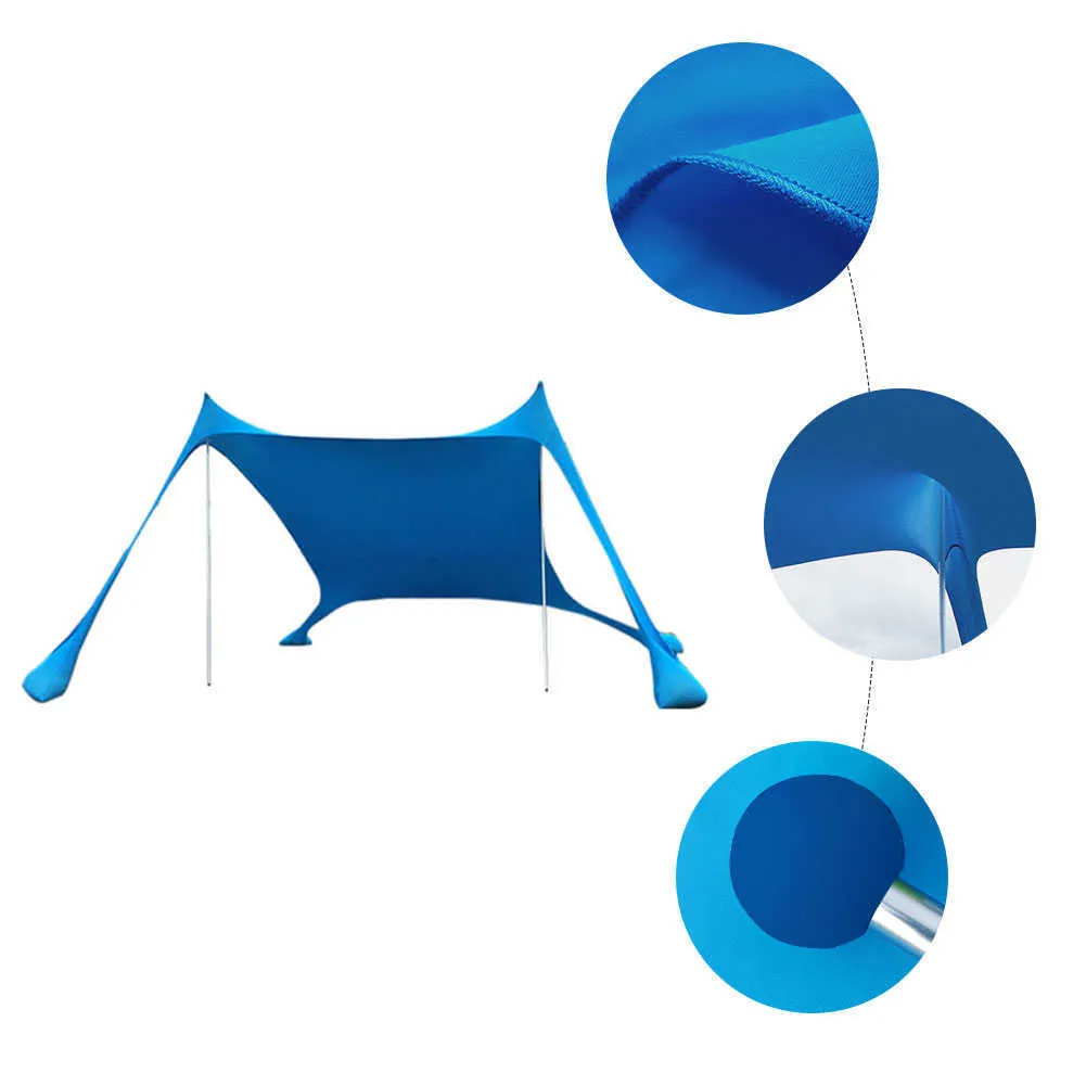 Family Beach Sunshade Lightweight Sun Shade Tent With Sandbag Anchors Comfortable For Parks & Outdoor Camping Dropshipping Y0706