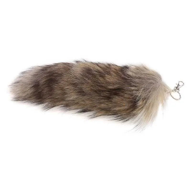 Large Fox Tail Fur Tassel Bag Tag Keychain Strap Chain New G10198105625