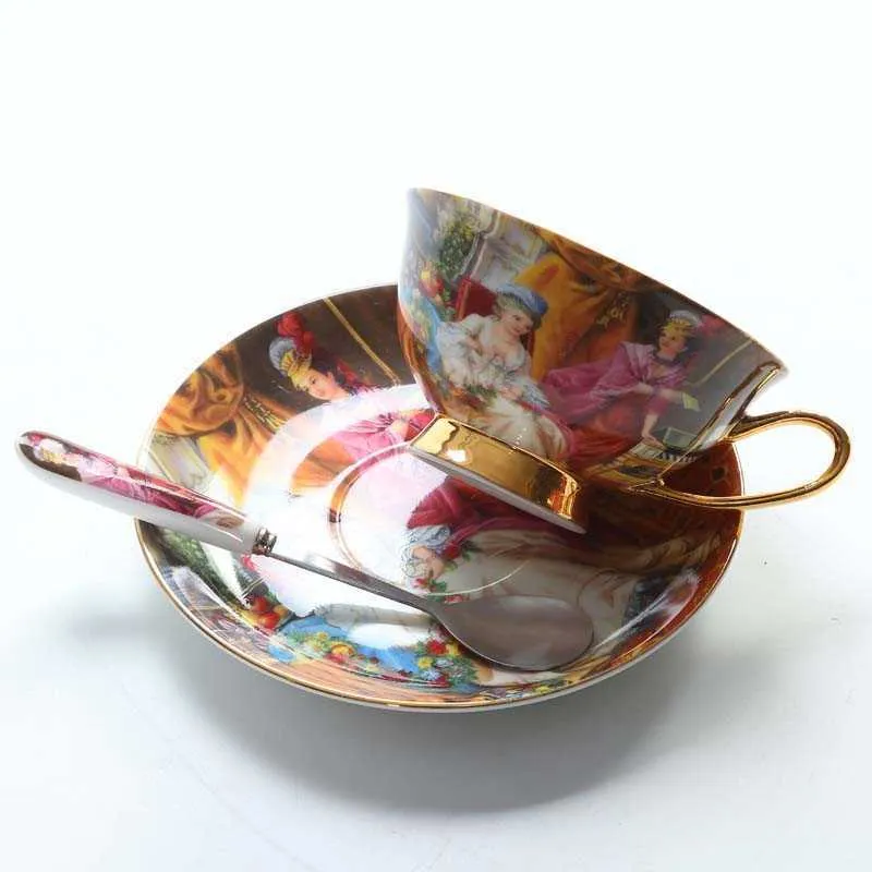 YeFine hochwertiges Knochenporzellan, Vintage-Keramik, aufglasiert, fortschrittliche Teetassen und Untertassen-Sets, luxuriöse Geschenke