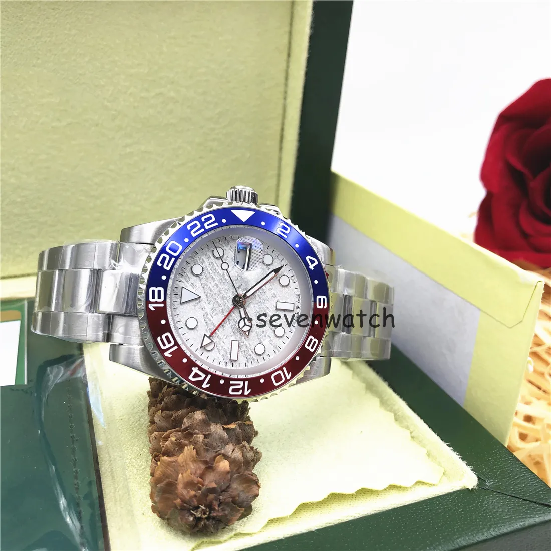 Ins Nordic Style Orologio Watch Lusso Luxury Mens ceramica Famiglia regalo in acciaio inossidabile come uomo luminoso orologio automatico 235y