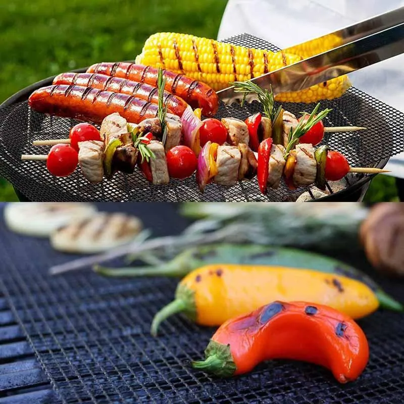 Tools & Accessories 3 Non-Stick Barbecue Grilling Mats High Temperature Bbq Baking Mat Cooking Sheet Easily Cleaned Meshes To268N