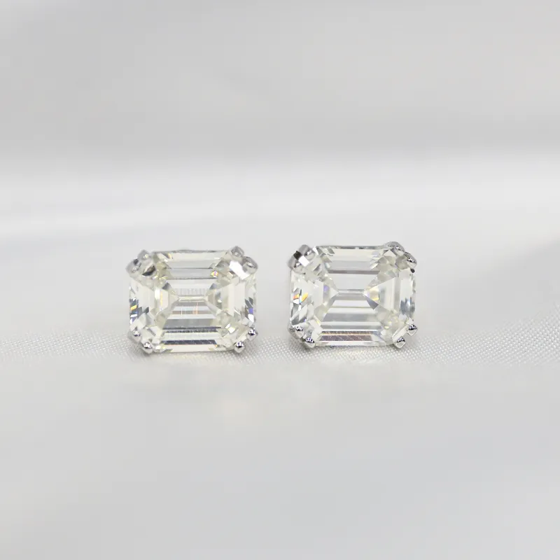 Oevas 100% 925 brincos de prata esterlina para mulheres brilhantes 8 * 10mm alto carbono diamante festa de casamento jóias finas atacado 220211