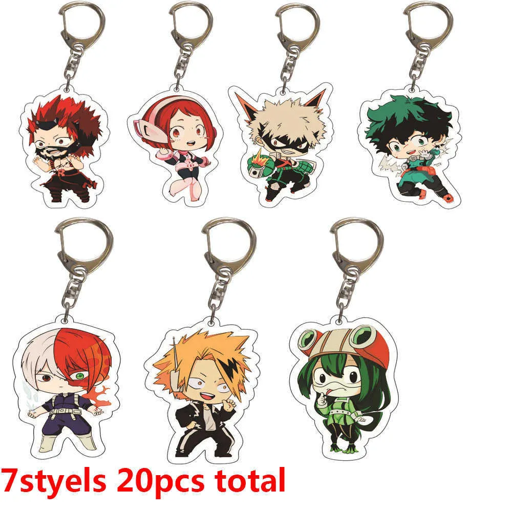 My Hero Academia Acrylic Anime Izuku Bakugou Katsuki Todoroki Figure Wisior Keyring Jewelry Hurtowa H0915