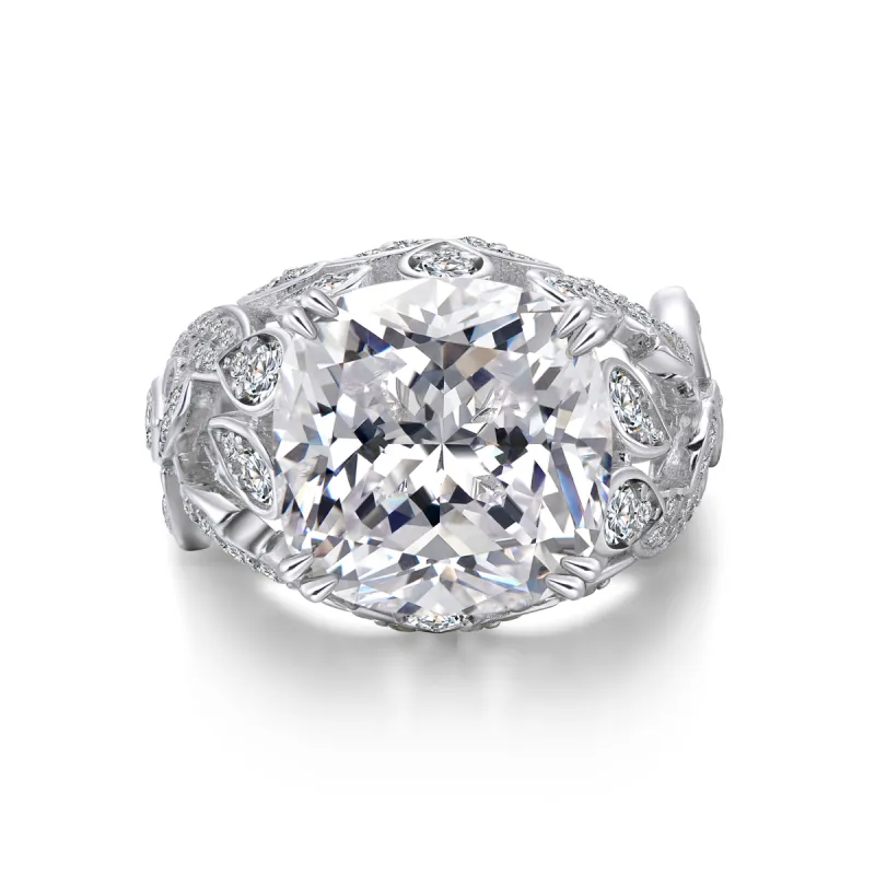 Luxury Noble 100 925 10 CT CUSHION CUT Analog Diamond Engagement Wedding Sterling Silver Ring Ladies mycket Shiny6916450