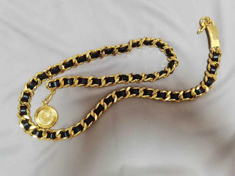 Middeleeuwse metalen taille ketting jeans jurk accessoires zwarte gouden ketting vintage dames lederen riem hanger keten designer riemen Q0726 331 353
