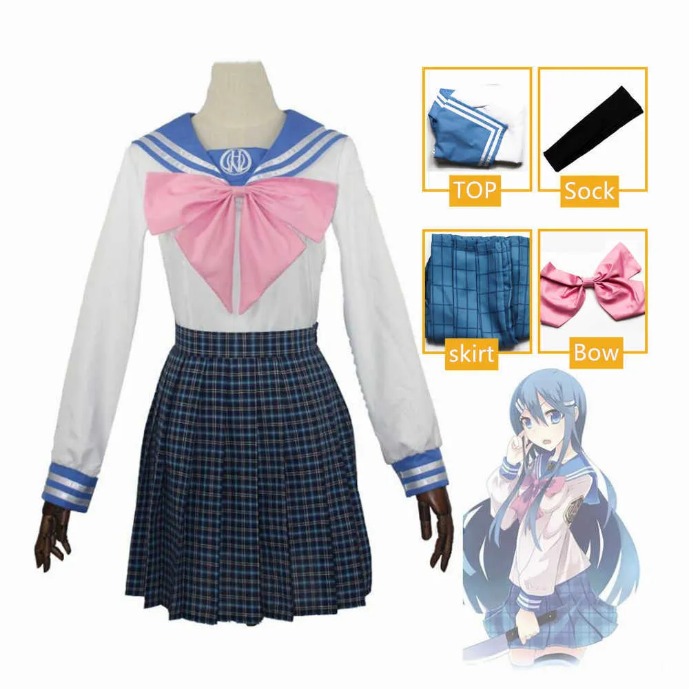 Anime Danganronpa Maizono Sayaka Cosplay disfraz uniforme escolar mujer vestido falda marinero conjunto Y0913