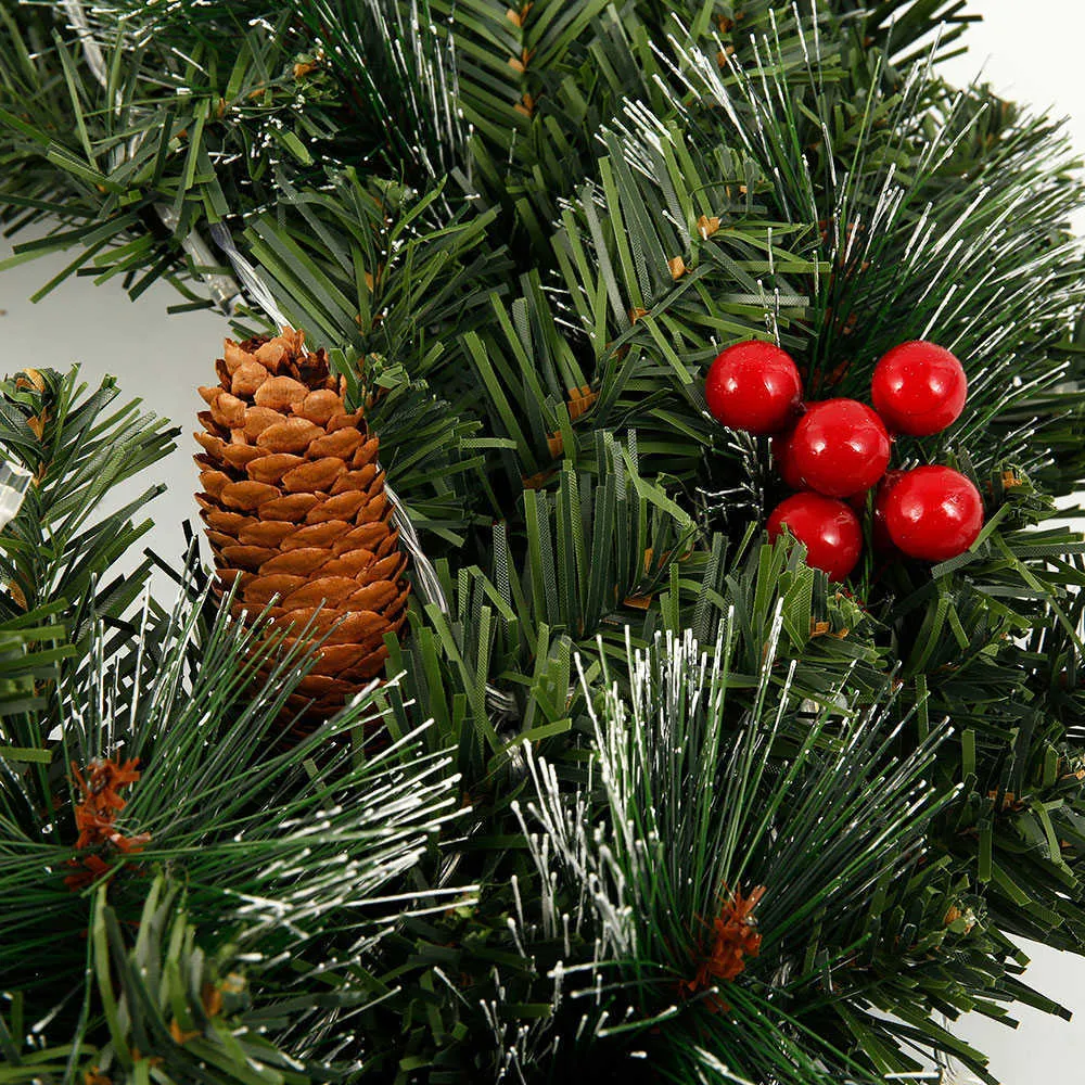 1,8 / 2,7m grön jul pvc rotting krans dekorativa konstgjorda jul eldstad krans för jul fest dekoration 211018