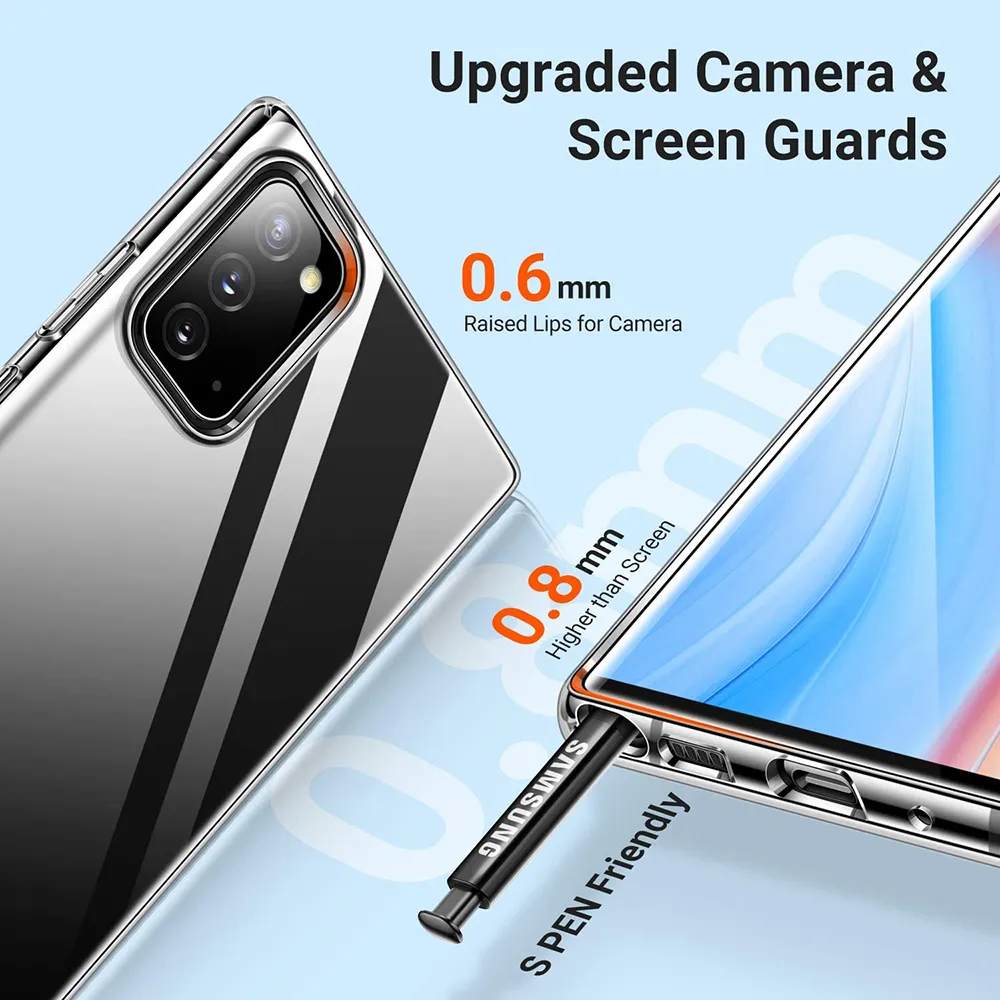 Przezroczyste przypadki silikonowe do Samsung Galaxy Note 20 Ultra 10 9 S20 plus S10 S9 S8 A51 A71 A50 A70 A40 A21S A21S A31 Osłona telefonu