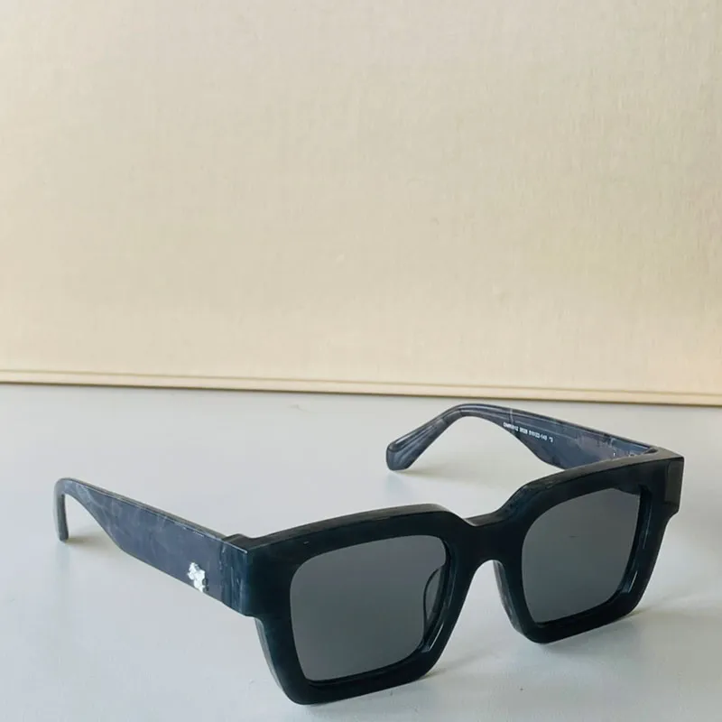 Sonnenbrille für Frauen OMRI012 Klassische schwarze Schwarze Full-Frame-Augenschutzmodet off 012 Männer Brille UV400 Schutzlinsen Designer 281d