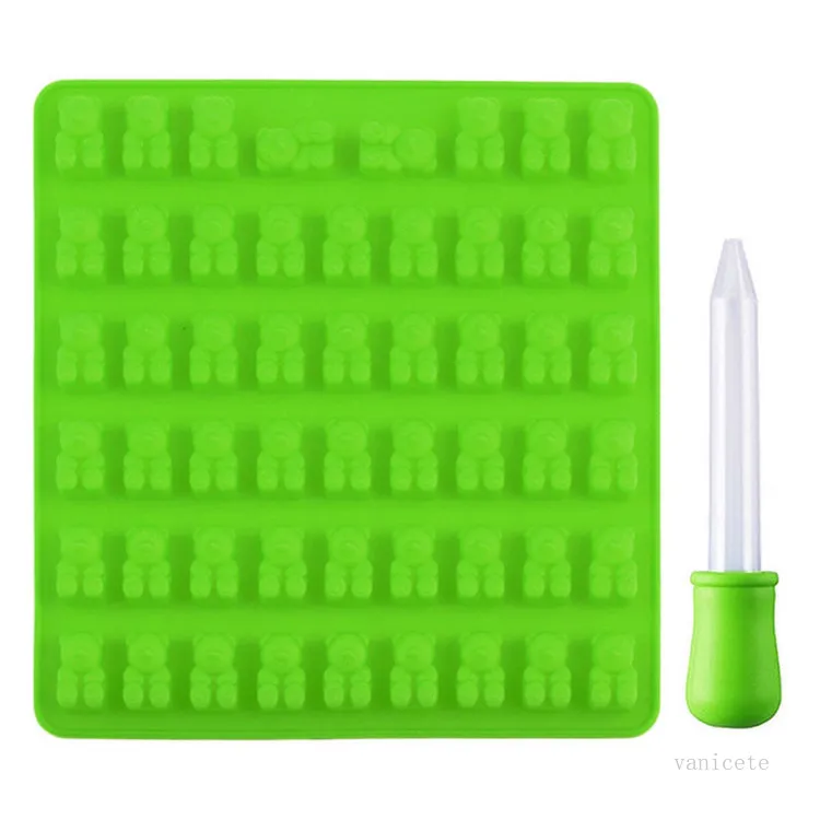 Silicone Gummy Bear Candy Moulds Bakning Moulds Choklad med 1 Droppare Nonstick Food Grade Silicone T2I51793