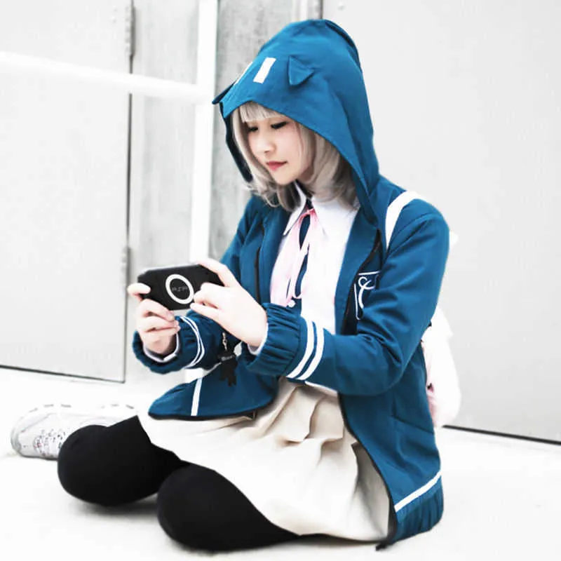 Chiaki Nanami Cosplay Disfraz Danganronpa 2 Uniforme escolar Anime japonés Halloween para mujeres niñas Y0913