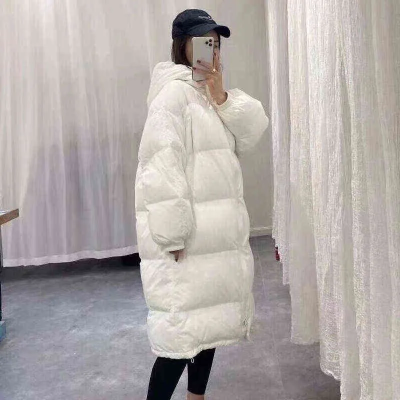Winter Women's Down Jacket Long Coat Female Lightweight Oversized Thick Warm Loose Puffer Ultra Light Parka 211216