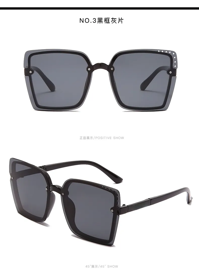 Óculos de sol Metal de alta resistência Quadrado Moda Quadrado Sombreamento Decorativo Sun Óculos