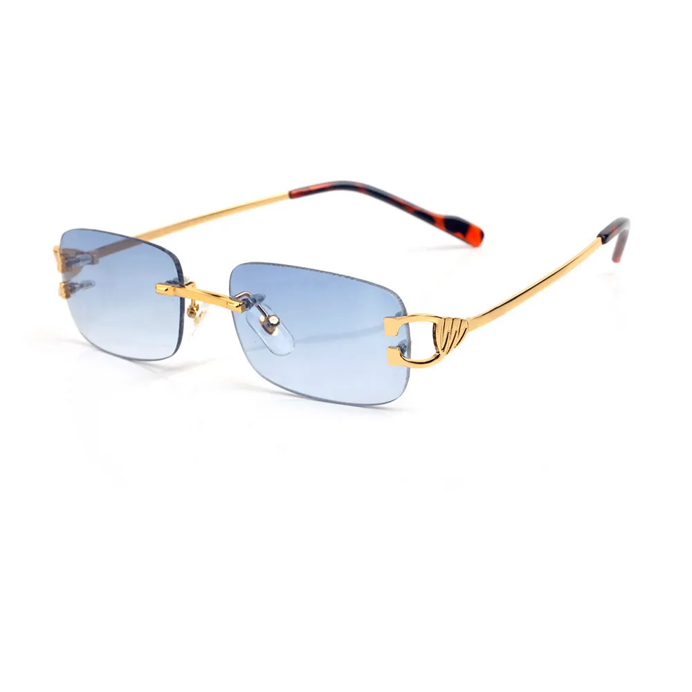 Carti Brown Designerin Sonnenbrille Frauen randlos rotgrün grau blau gläser mods fode metall rechteckig rahmen mody luxury eyewe258k