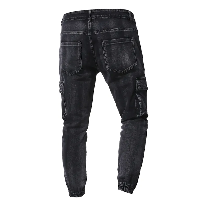 Jeans für Herren Herbst Winter Jeans Herren Mode Slim Cargohose Hip Hop Jogger Streetwear Röhrenjeans Herren Freizeithose Größe 38