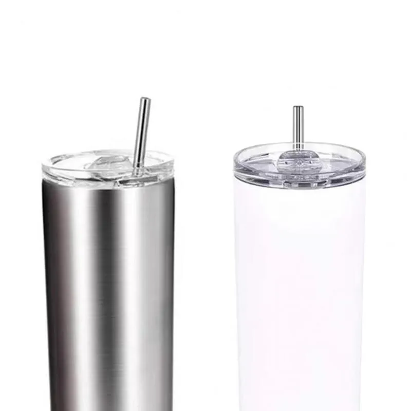 Tazze Bicchiere da acqua da 20 OZ Bicchiere isolato ecologico a doppio strato in acciaio inossidabile con cannuccia la casa341h