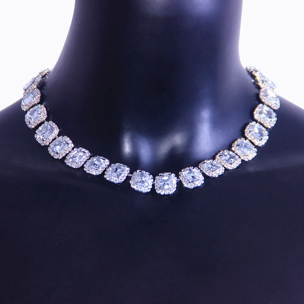 Collier ras du cou en cristal de luxe pour femmes et hommes, breloques avec strass, collier de Tennis, cadeau de demoiselle d'honneur, bijoux entiers, 2021
